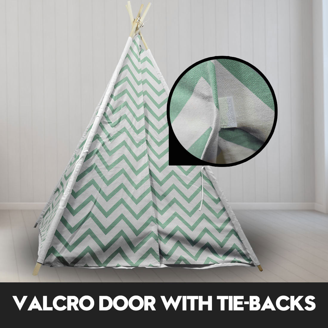 Giant Cotton Canvas Kids Teepee Wigwam - green