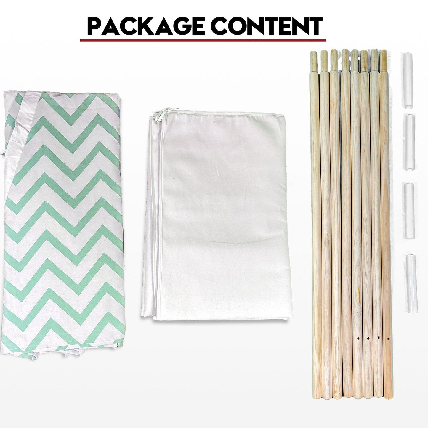 Giant Cotton Canvas Kids Teepee Wigwam - green