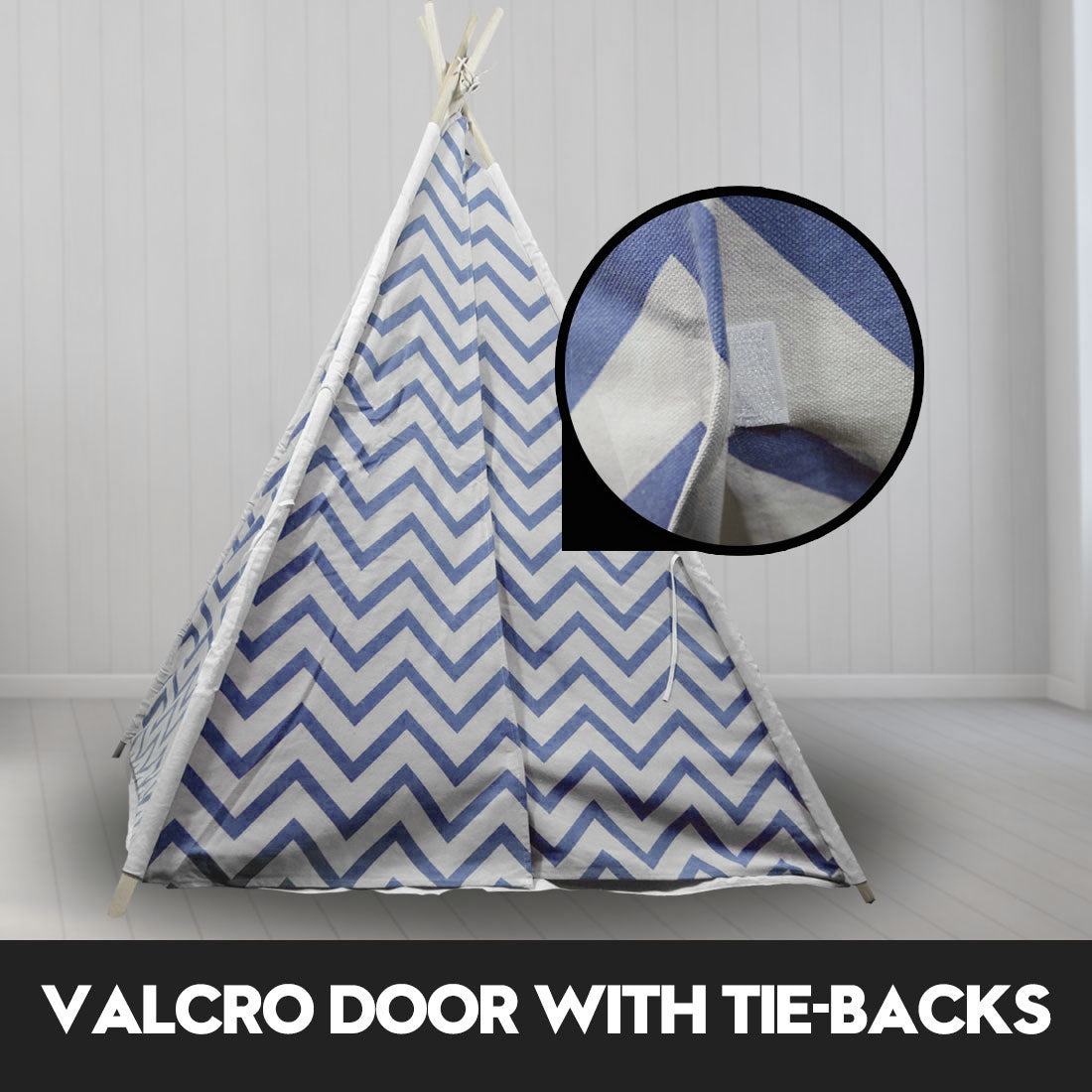 Giant Cotton Canvas Kids Teepee Wigwam - navy