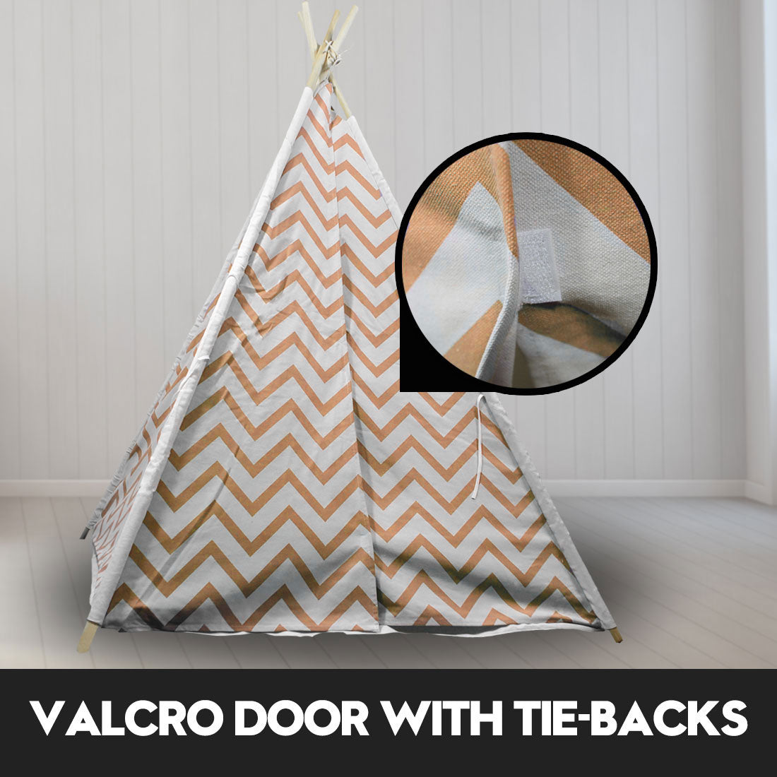 Giant Cotton Canvas Kids Teepee Wigwam - orange