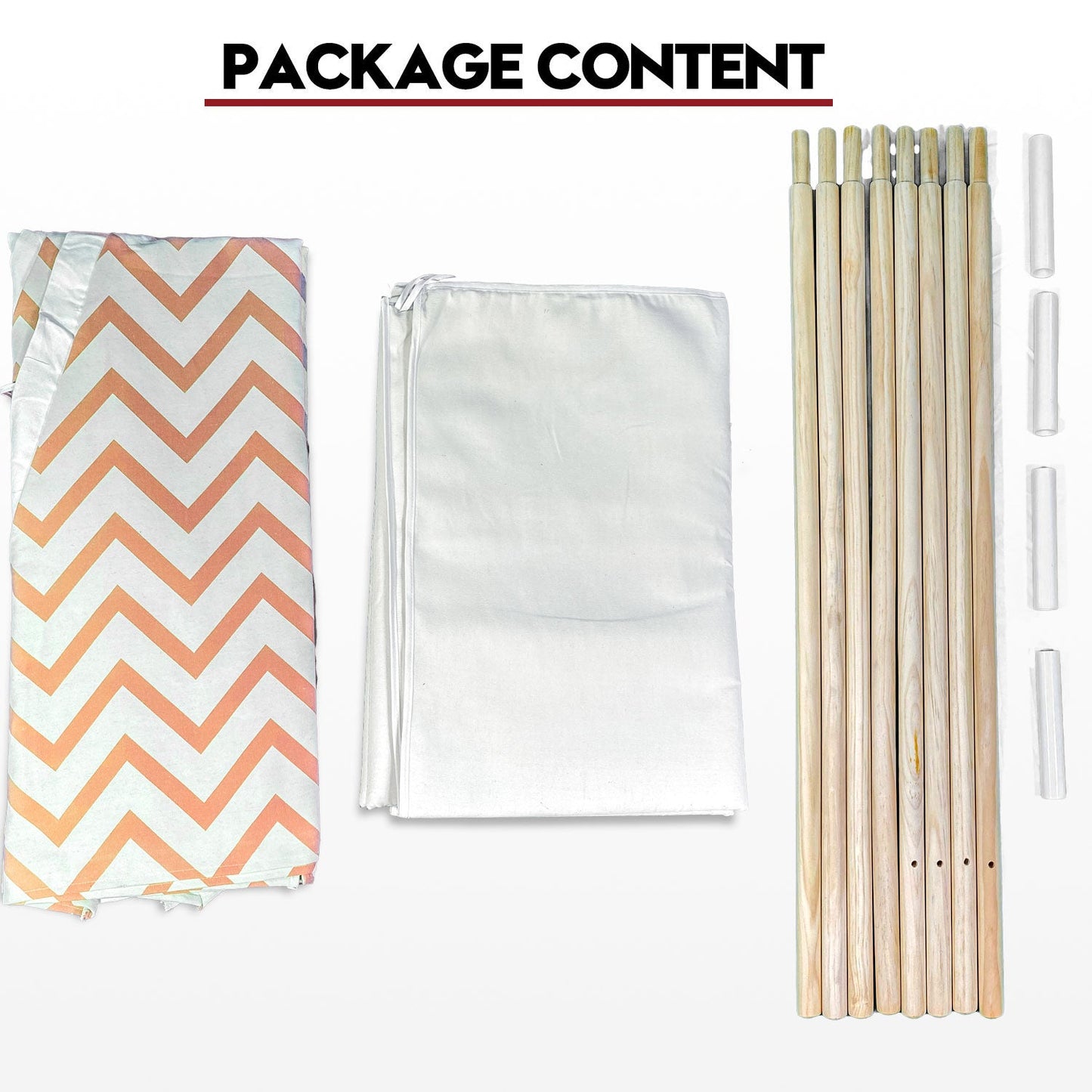 Giant Cotton Canvas Kids Teepee Wigwam - orange