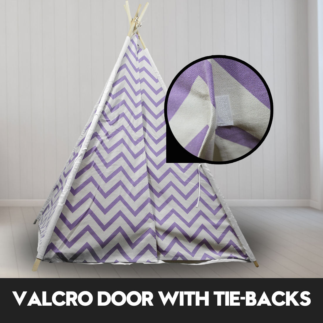 Giant Cotton Canvas Kids Teepee Wigwam - purple