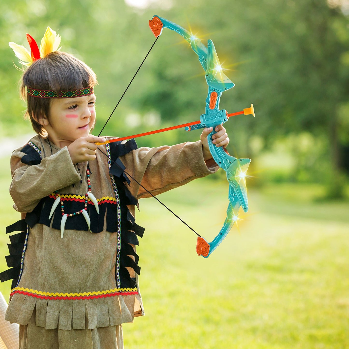 VEVOR Kids Bow and Arrow Set LED Light Up with 10 Arrows