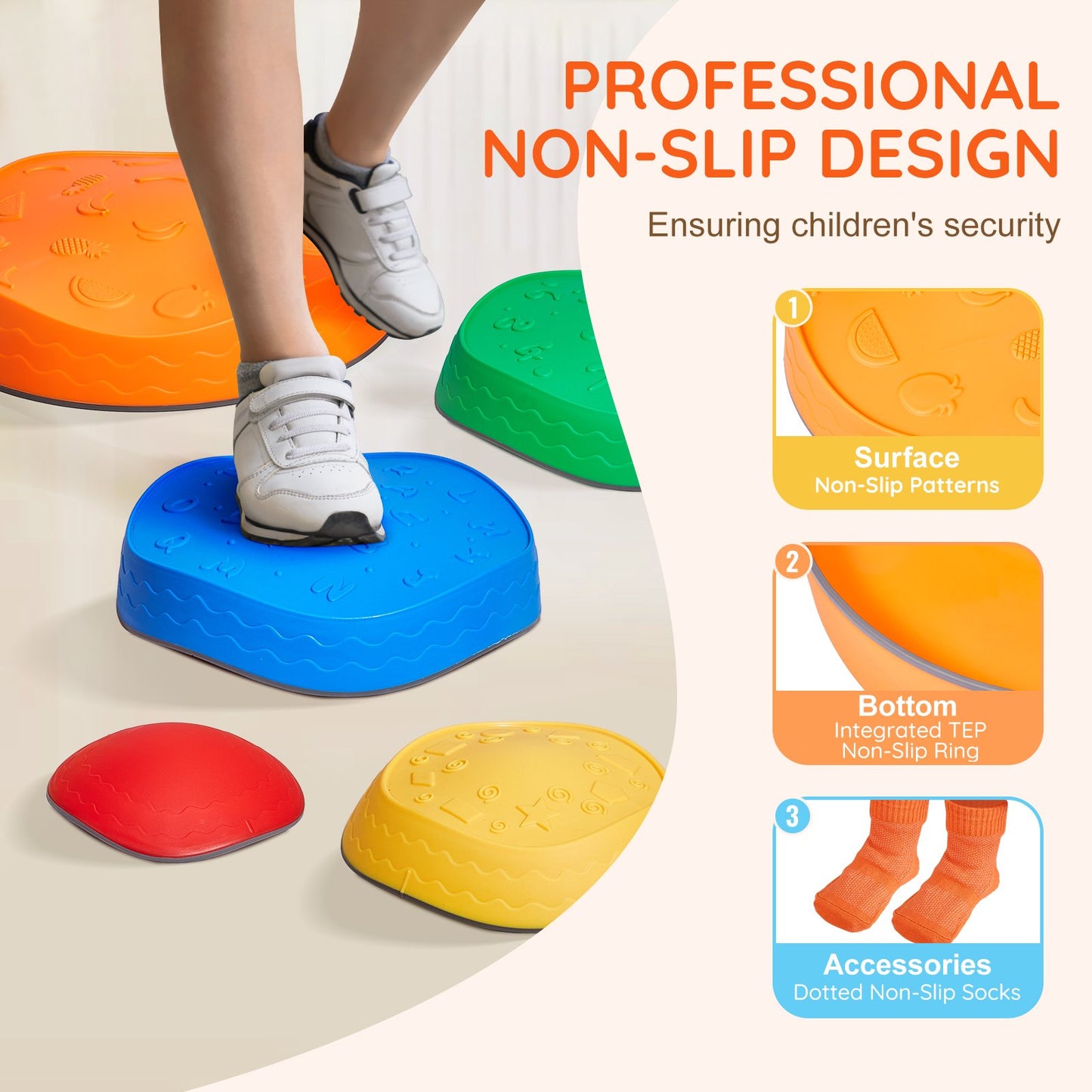 VEVOR Kids Balance Stepping Stones Sensory Obstacle Course 5 PCS