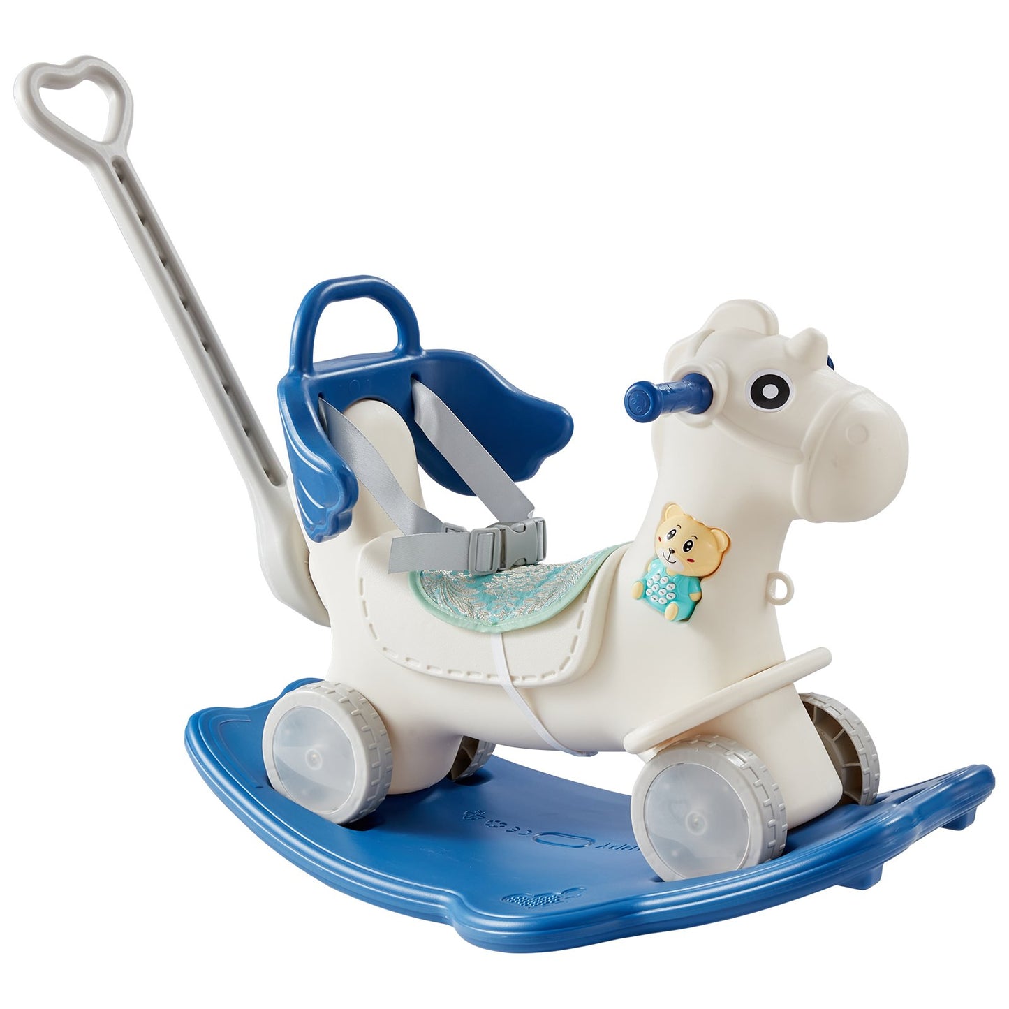 VEVOR 4 in 1 Rocking Horse for Toddlers 1-3 Years - Blue