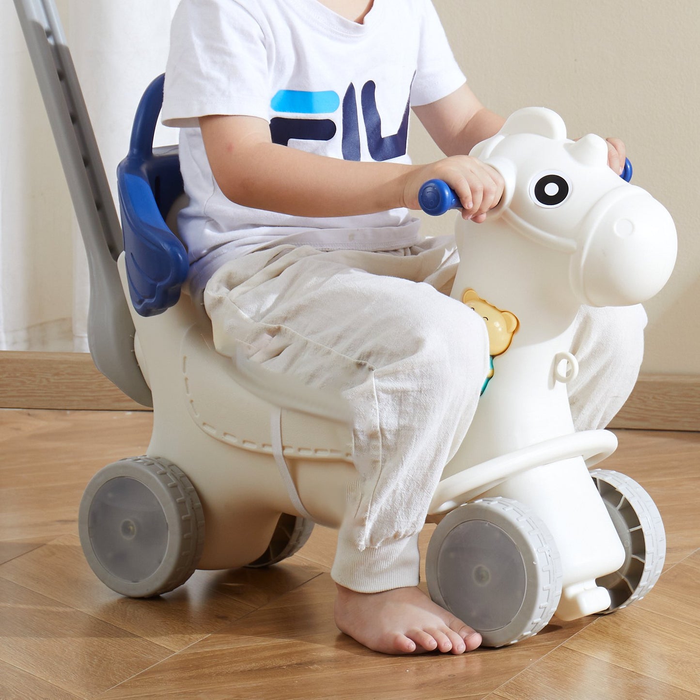 VEVOR 4 in 1 Rocking Horse for Toddlers 1-3 Years - Blue