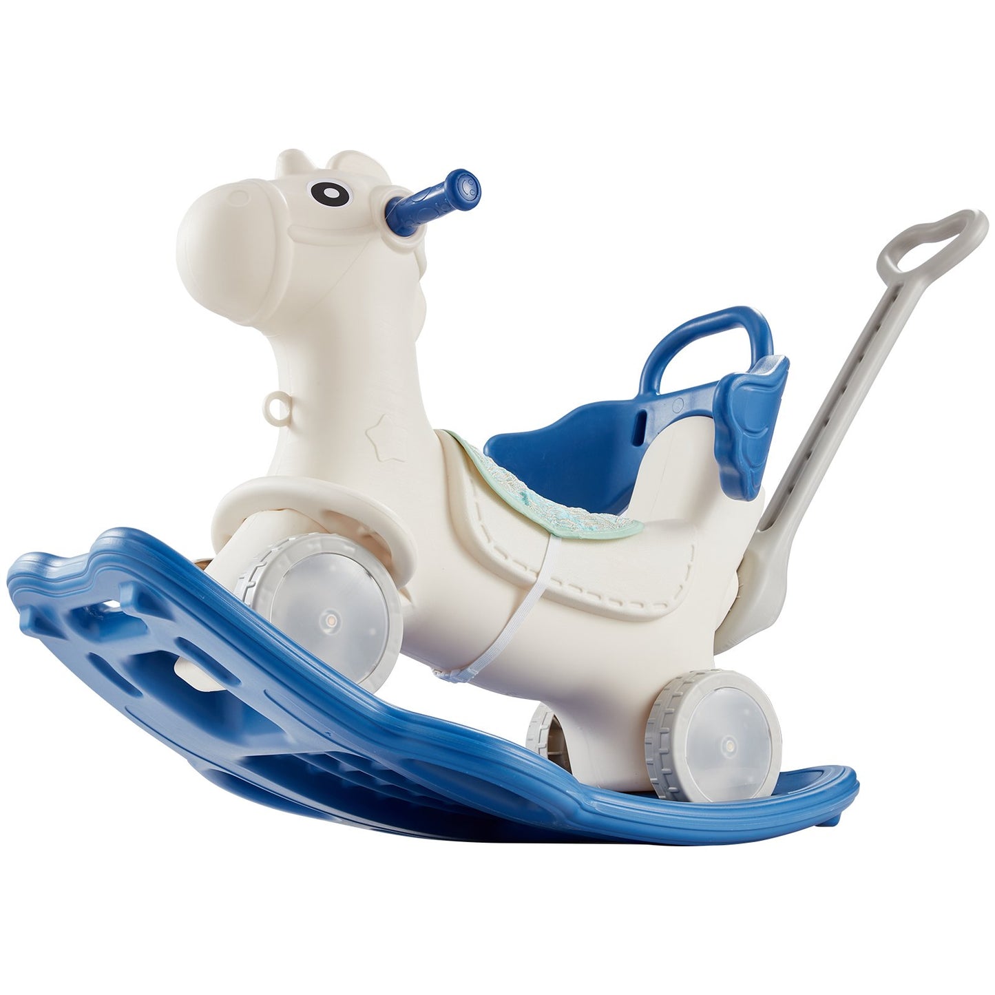 VEVOR 4 in 1 Rocking Horse for Toddlers 1-3 Years - Blue