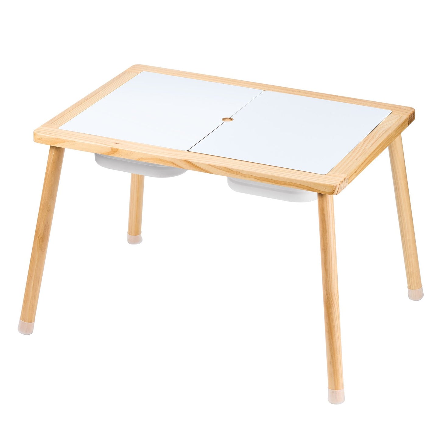 VEVOR Kids Wooden Sensory Sand and Water Play Table with 3 Storage Bins