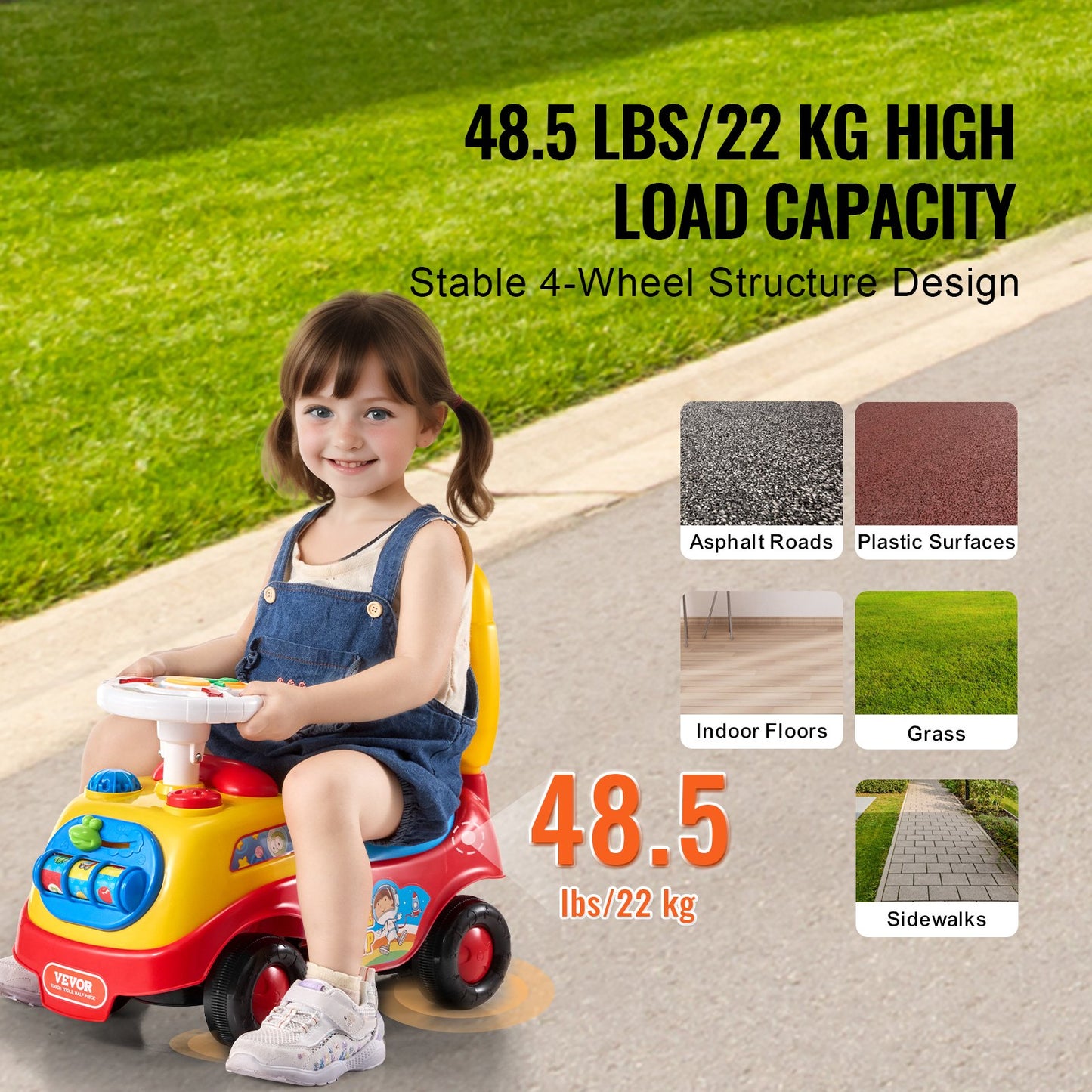 VEVOR Ride On Push Car for Toddlers for Ages 1-3