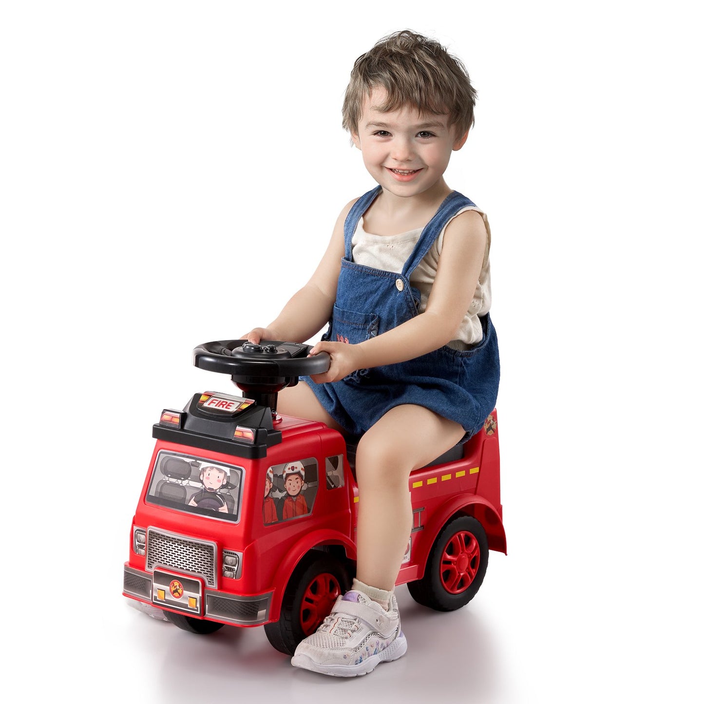 VEVOR Ride On Push Car for Toddlers for Ages 1-3 with Music Steering Wheel & Under Seat Storage - Red