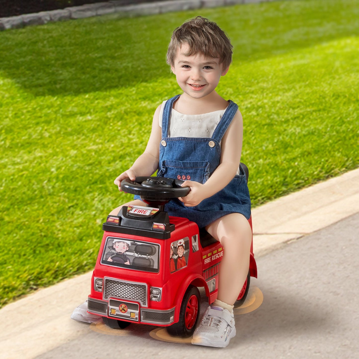 VEVOR Ride On Push Car for Toddlers for Ages 1-3 with Music Steering Wheel & Under Seat Storage - Red