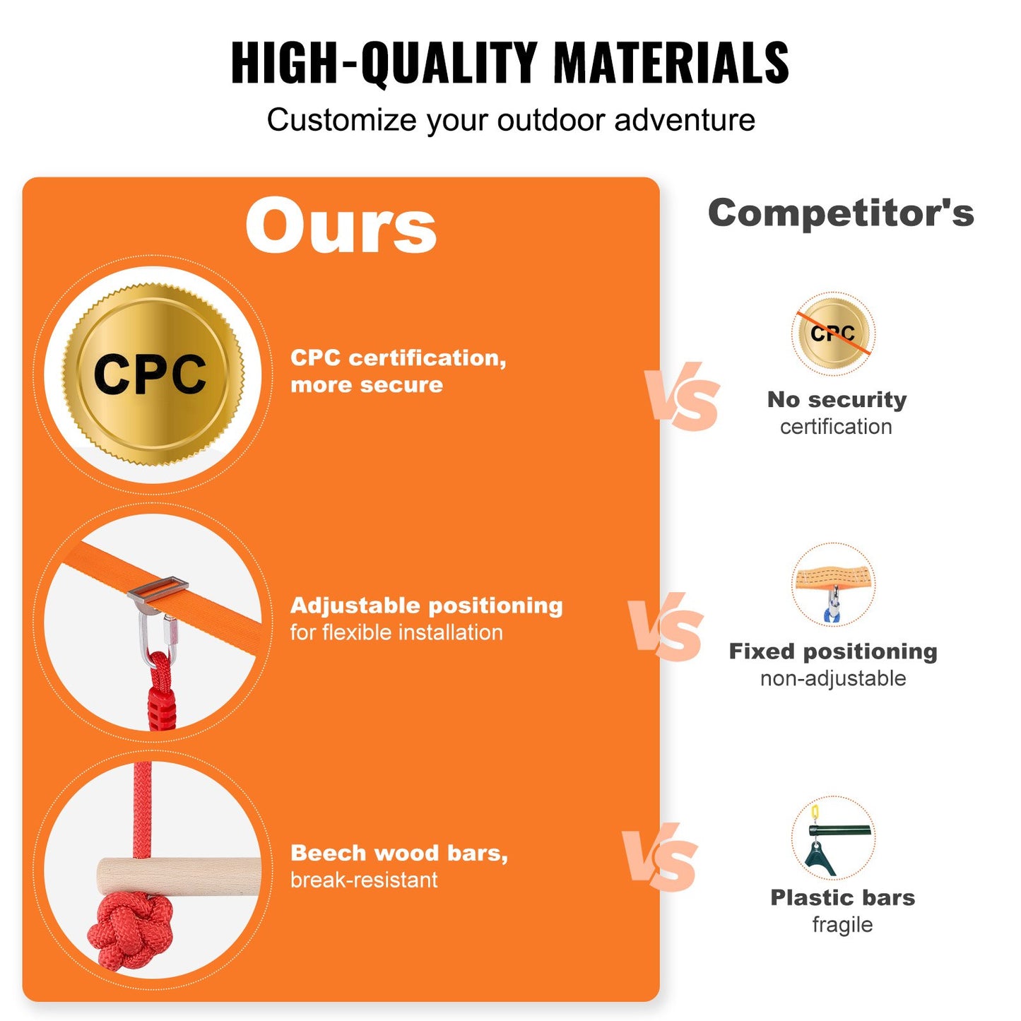 VEVOR Ninja Warrior Obstacle Course Set for Kids with 10 Obstacles