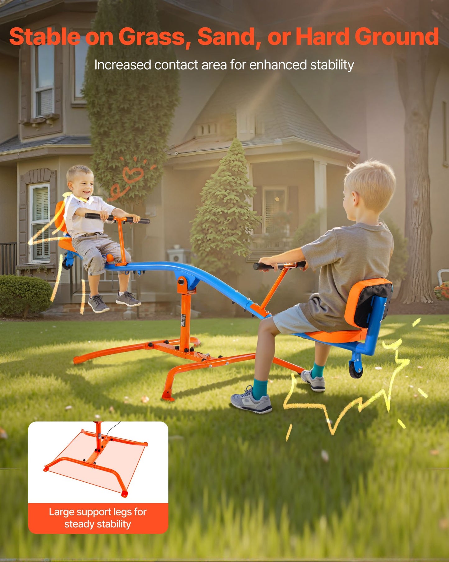 VEVOR Kids Seesaw 136 kg Capacity 360 Degrees Rotating Teeter Totter Aged 3+